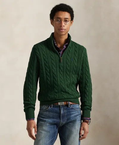 Polo Ralph Lauren Men's Cable-knit Cotton Sweater In Green