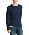 Polo Ralph Lauren Logo-embroidered Cable-knit Cashmere Jumper In Hunter Navy