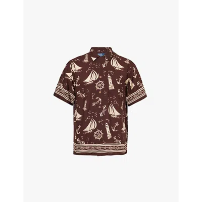 Polo Ralph Lauren Mens Captins Convo Graphic-print Relaxed-fit Woven Shirt