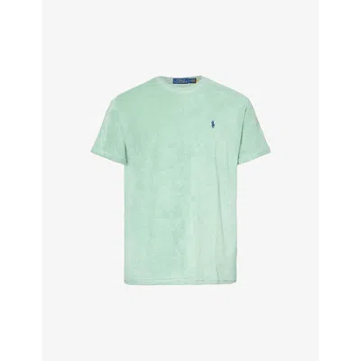 Polo Ralph Lauren Mens Celadon Logo-embroidered Regular-fit Cotton And Recycled Polyester-blend T-sh