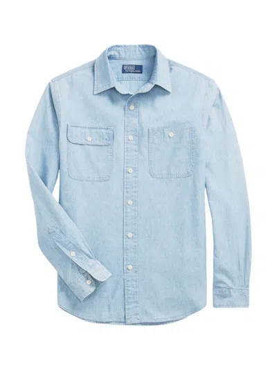 Polo Ralph Lauren Classic Fit Chambray Workshirt In Light Indigo