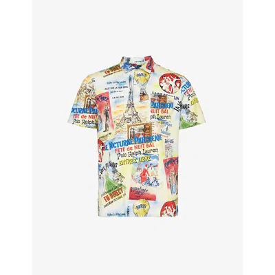 POLO RALPH LAUREN POLO RALPH LAUREN MEN'S CITY OF LIGHTS POSTER VAYCAY PATCH-POCKET REGULAR-FIT COTTON SHIRT