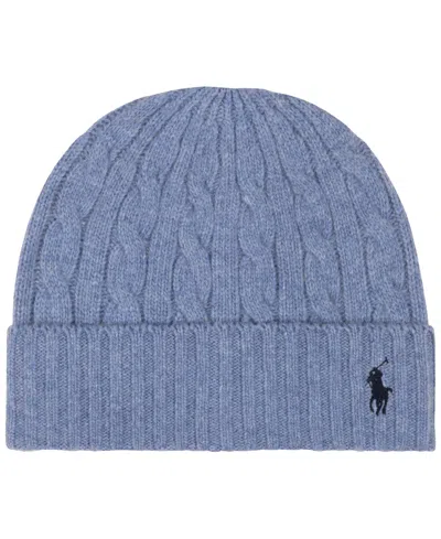 Polo Ralph Lauren Classic Cable Knit Beanie In Blue