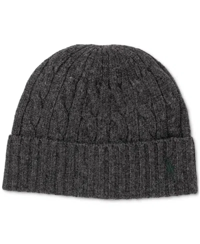 Polo Ralph Lauren Men's Classic Cable Beanie In Grey