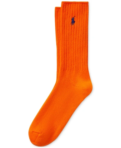 Polo Ralph Lauren Men's Single Classic Crew Socks In Med Orange