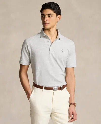 Polo Ralph Lauren Men's Classic-fit Cotton-linen Mesh Polo Shirt In Andover Heather,white