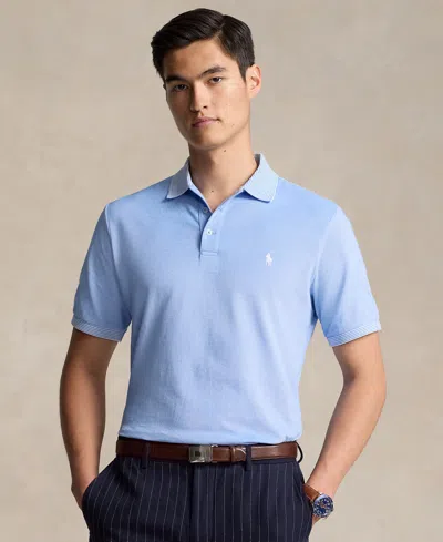 Polo Ralph Lauren Men's Classic-fit Cotton Oxford Mesh Polo Shirt In Summer Blue,white