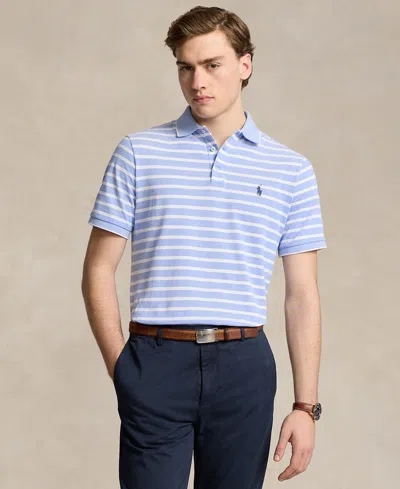 Polo Ralph Lauren Men's Classic-fit Cotton Oxford Mesh Polo Shirt In Summer Blue,white