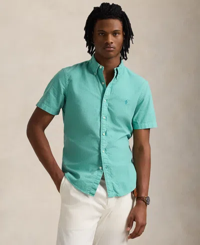 Polo Ralph Lauren Men's Classic Fit Garment-dyed Oxford Shirt In Deep Seafoam