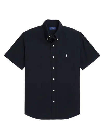 Polo Ralph Lauren Men's Classic-fit Cotton Seersucker Short-sleeve Shirt In Polo Black