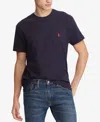 Polo Ralph Lauren Blue Crewneck T-shirt With Pony Embroidery On The Front In Ink Blue