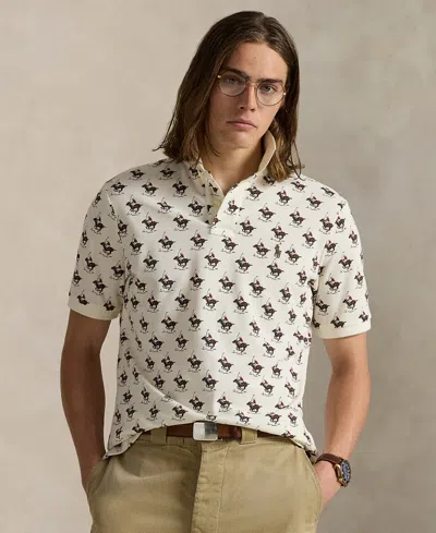 Polo Ralph Lauren Men's Classic-fit Equestrian Mesh Polo Shirt In White