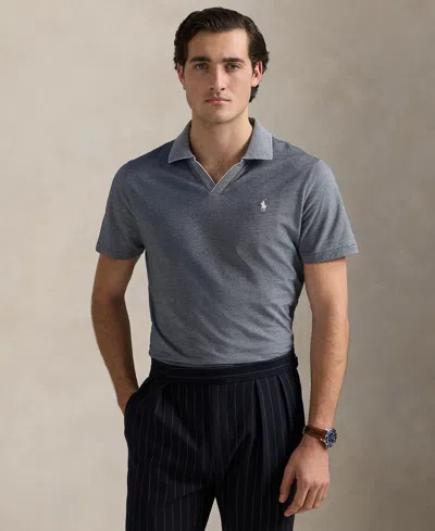 Polo Ralph Lauren Men's Classic-fit Featherweight Polo Shirt In Newport Navy,white