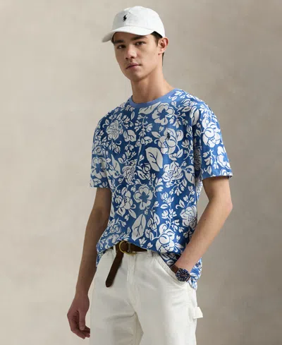 Polo Ralph Lauren Men's Classic-fit Floral Jersey T-shirt In Mengrove Fl Campus Blue