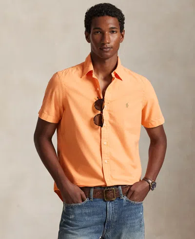 Polo Ralph Lauren Men's Classic Fit Garment-dyed Oxford Shirt In Orange
