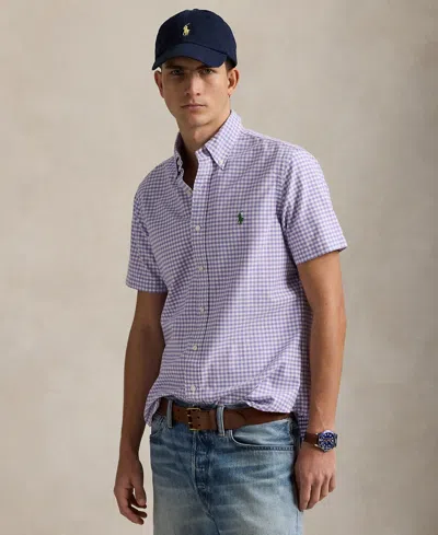 Polo Ralph Lauren Men's Classic-fit Gingham Oxford Shirt In Purple