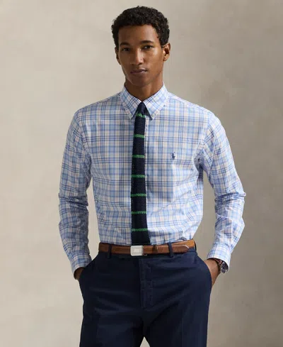 Polo Ralph Lauren Men's Classic-fit Gingham Stretch Poplin Shirt In Blue