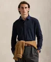 Polo Ralph Lauren Classic Fit Glen Plaid Long Sleeve Cotton Polo In Blue