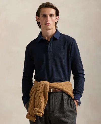 POLO RALPH LAUREN MEN'S CLASSIC-FIT GLEN PLAID JERSEY POLO SHIRT
