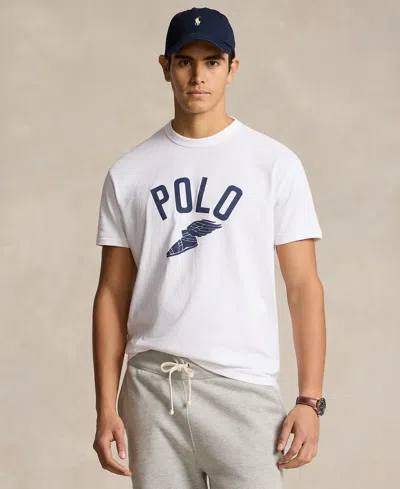 Polo Ralph Lauren Men's Classic-fit Graphic Slub Jersey T-shirt In White