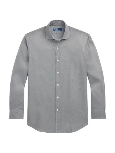 Polo Ralph Lauren Men & Apos;s Classic-fit Houndstooth Twill Sport Shirt In Gray
