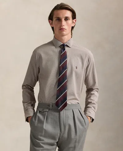 Polo Ralph Lauren Classic Fit Houndstooth Twill Shirt In Gray