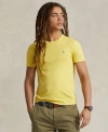 Polo Ralph Lauren Custom Slim Fit Jersey Crewneck T-shirt Man T-shirt Yellow Size Xxl Cotton In Oasis Yellow