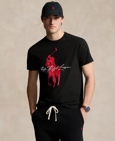 Polo Ralph Lauren Men's Classic Fit Jersey Graphic T-shirt In Black