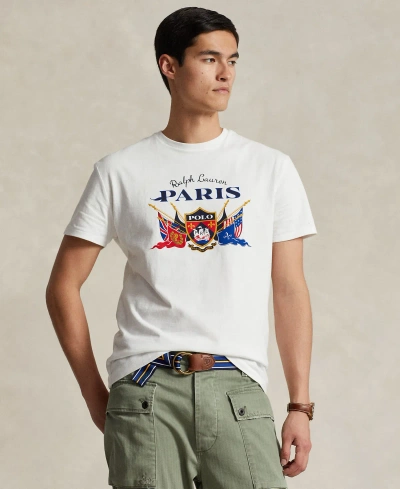 Polo Ralph Lauren Men's Classic-fit Jersey Graphic T-shirt In Classic Oxford White