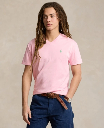 Polo Ralph Lauren Men's Classic-fit Jersey V-neck T-shirt In Garden Pink