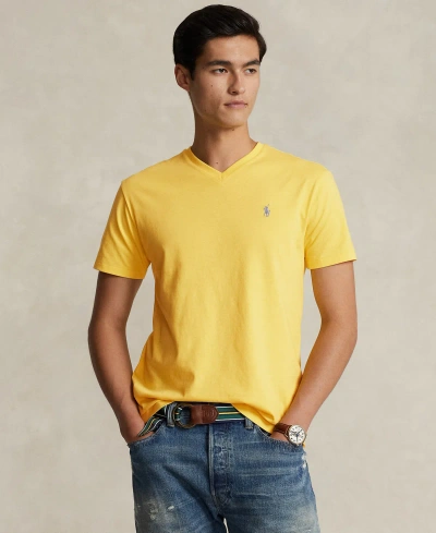 Polo Ralph Lauren Men's Classic-fit Jersey V-neck T-shirt In Oasis Yellow
