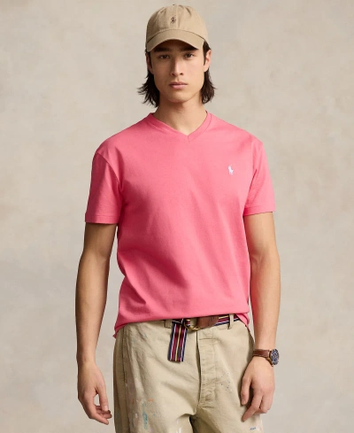 Polo Ralph Lauren Men's Classic-fit Jersey V-neck T-shirt In Pale Red