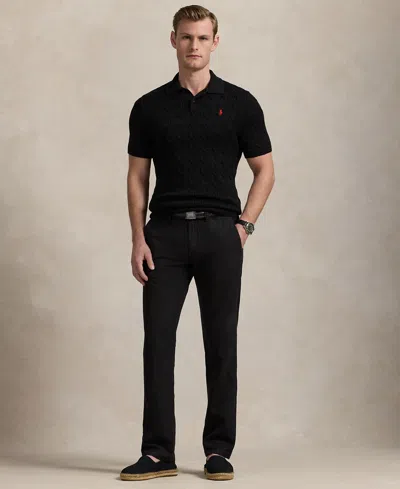 Polo Ralph Lauren Men's Straight-fit Linen-blend Pants In Black