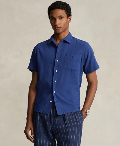 Polo Ralph Lauren Men's Classic-fit Linen-cotton Camp Shirt In Beach Royal
