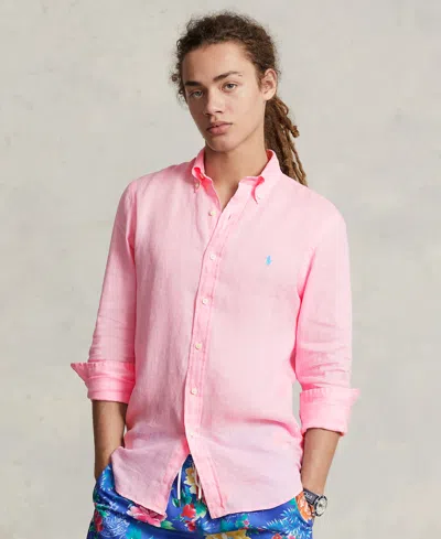 Polo Ralph Lauren Polo Pony-embroidered Cotton-blend Shirt In Pink