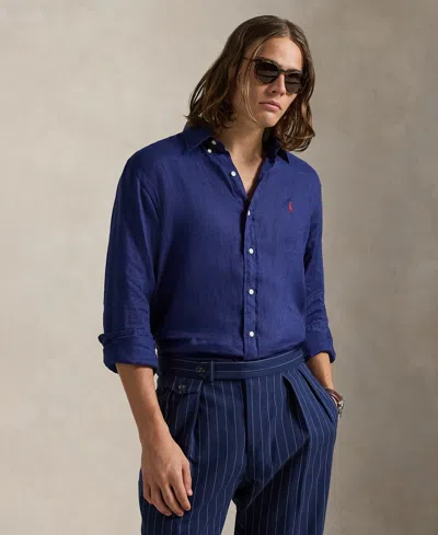 Polo Ralph Lauren Men's Classic Fit Linen Shirt In Blue