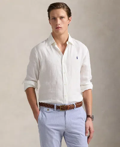 Polo Ralph Lauren Men's Classic Fit Linen Shirt In Ceramic White