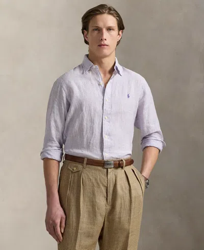 Polo Ralph Lauren Men's Classic Fit Linen Shirt In Gray