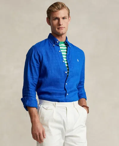 Polo Ralph Lauren Men's Classic-fit Linen Shirt In Heritage Blue