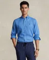 Polo Ralph Lauren Piece Dyed Linen Button-down Shirt In Summer Blue