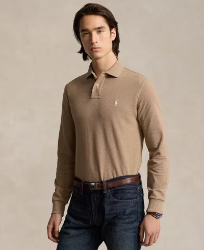Polo Ralph Lauren Men's Classic Fit Long Sleeve Mesh Polo In Brown