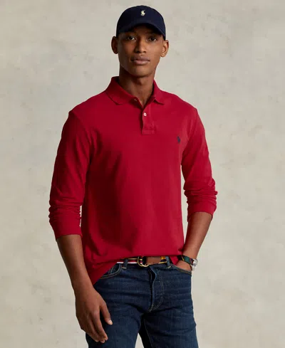 Polo Ralph Lauren Men's Classic Fit Long Sleeve Mesh Polo In Red