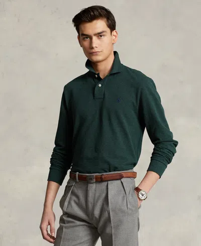 Polo Ralph Lauren Men's Classic Fit Long Sleeve Mesh Polo In Scotch Pine Heather