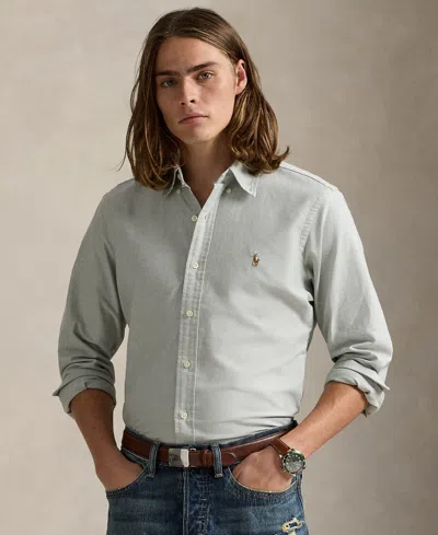 Polo Ralph Lauren Men's Classic Fit Long Sleeve Oxford Shirt In Gray