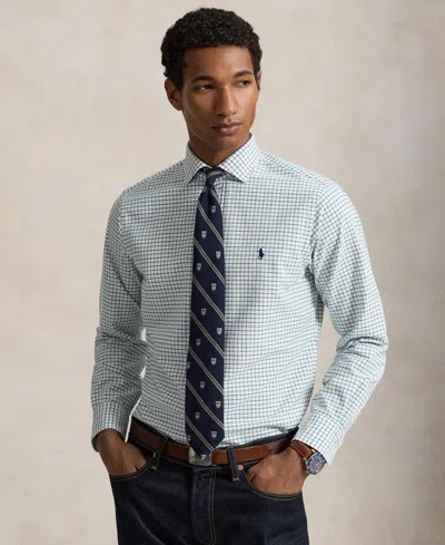 Polo Ralph Lauren Men's Classic Fit Long Sleeve Oxford Shirt In White Green Multi
