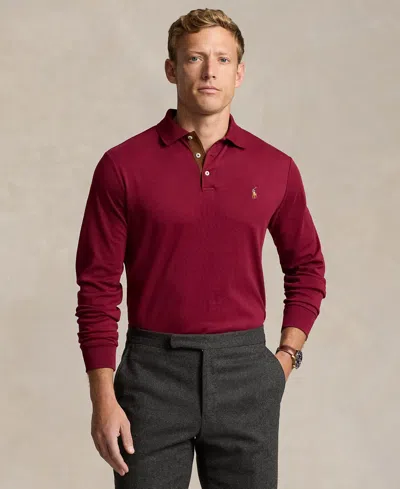 Polo Ralph Lauren Men's Classic-fit Long Sleeve Soft Cotton Polo Shirt In Red