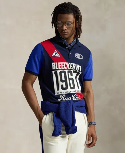 Polo Ralph Lauren Men's Classic-fit Mesh Graphic Polo Shirt In Blue