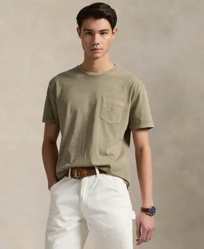 Polo Ralph Lauren Men's Classic-fit Mineral-dyed Jersey T-shirt In New Olive