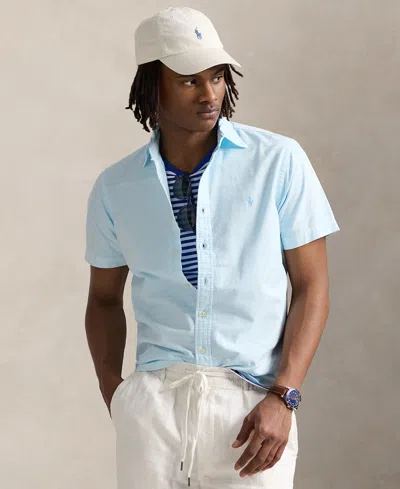 Polo Ralph Lauren Men's Classic-fit Mineral-dyed Oxford Shirt In Sky