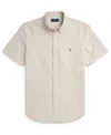 Polo Ralph Lauren Classic Fit Short Sleeve Cotton Button-down Oxford Shirt In Neutral